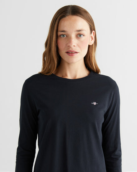 Koszulka damska z długim rękawem z okrągłym dekoltem regular fit