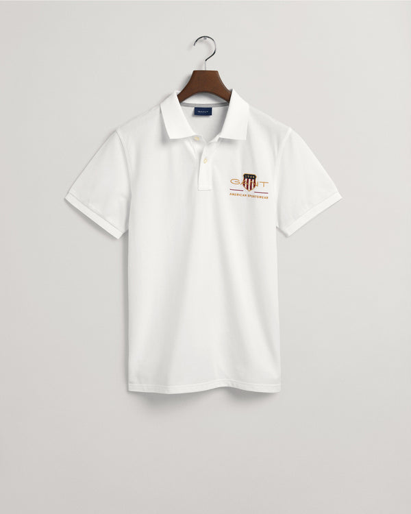 Bawełniana polo męska z nadrukiem z krótkim rękawem regular fit