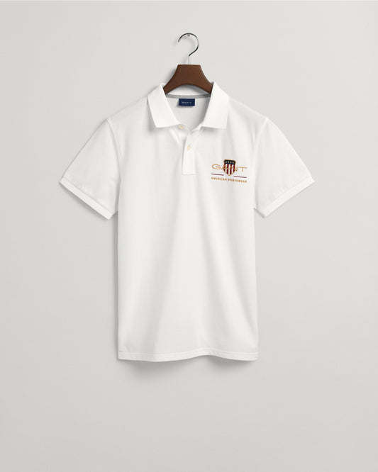 Bawełniana polo męska z nadrukiem z krótkim rękawem regular fit