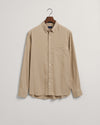 Męska beżowa koszula regular fit z kołnierzykiem button-down
