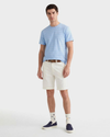 Bawełniany t-shirt męski w paski regular fit niebieski