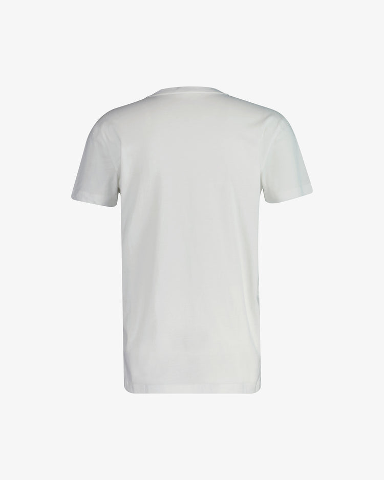 Bielizna męska z okrągłym kołnierzykiem i krótkim rękawem biała