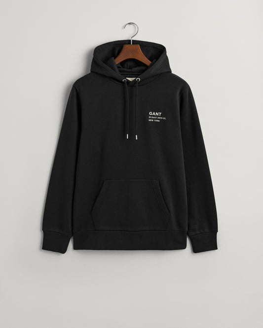 Bluza męska z nadrukiem z kapturem regular fit czarna