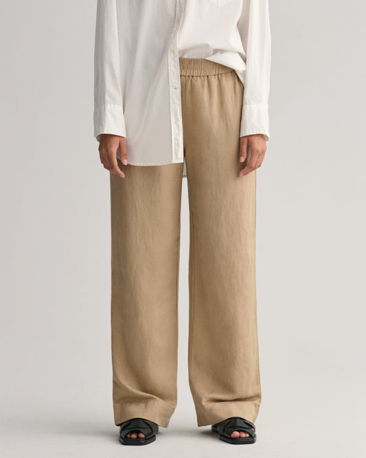 Spodnie damskie relaxed fit beżowe