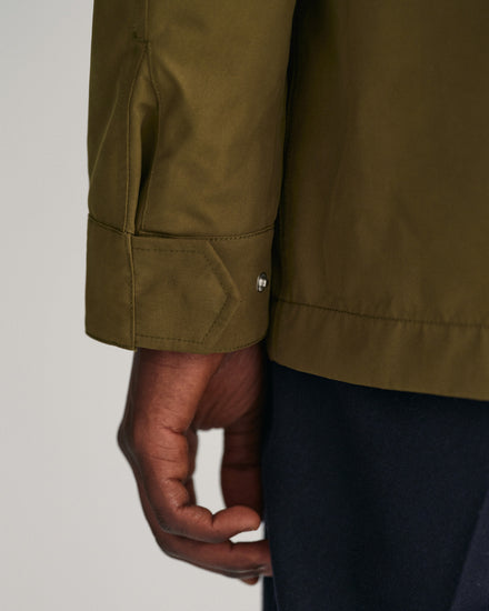 Kurtka męska z nadrukiem z kapturem regular fit zielona