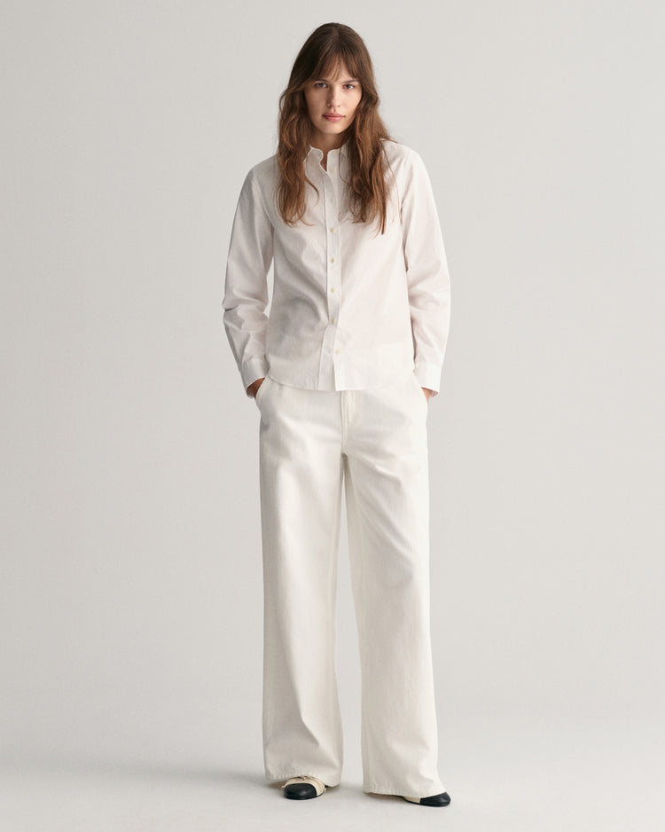 Koszula damska z długim rękawem regular fit biała