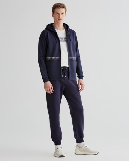 Męska granatowa bluza z kapturem o regularnym kroju