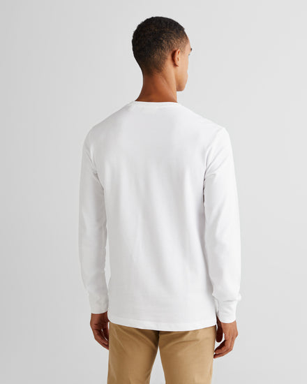 Koszulka męska z długim rękawem z okrągłym dekoltem slim fit