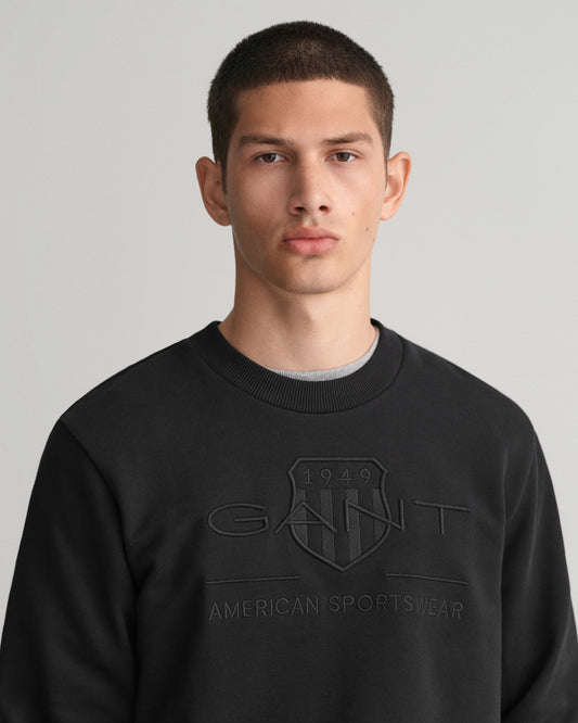 Bawełniana bluza męska z nadrukiem regular fit czarna