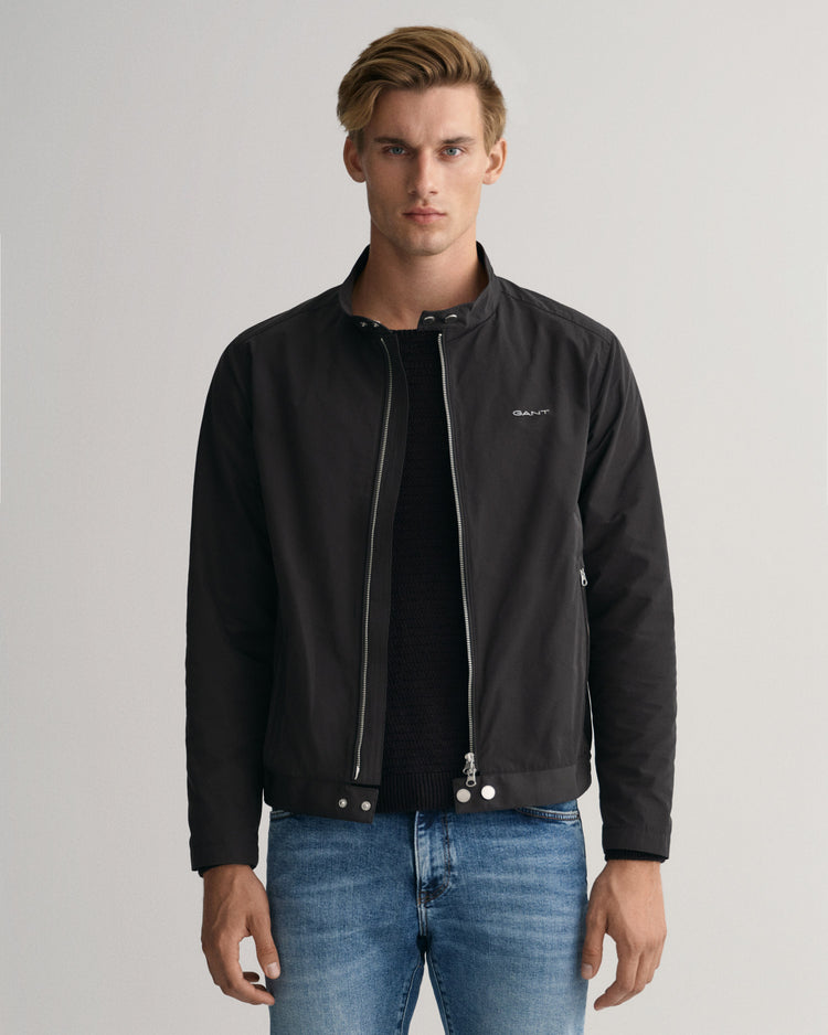 Kurtka męska z zamkiem z długim rękawem regular fit czarna