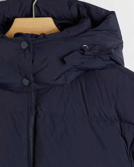 Kurtka damska ze stójką z długim rękawem relaxed fit granatowa