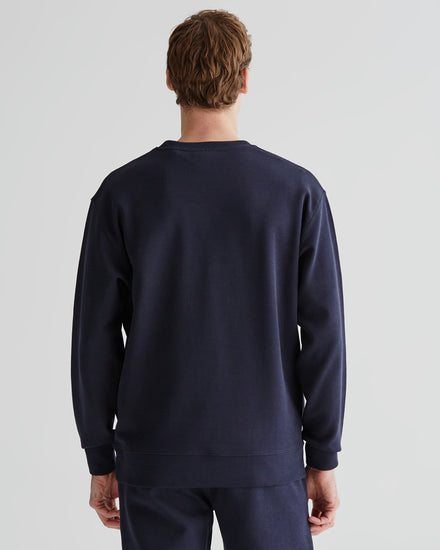 Bluza męska z nadrukiem i z okrągłym kołnierzykiem regular fit