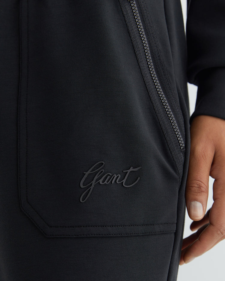 Spodnie dresowe damskie z nadrukiem regular fit czarne