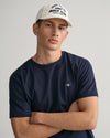 T-shirt męski z okrągłym dekoltem regular fit granatowy