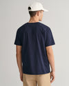 T-shirt męski z okrągłym dekoltem regular fit granatowy