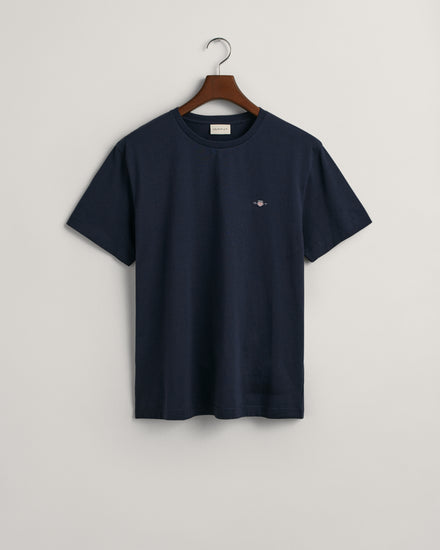 T-shirt męski z okrągłym dekoltem regular fit granatowy