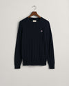 Sweter męski z okrągłym dekoltem regular fit granatowy
