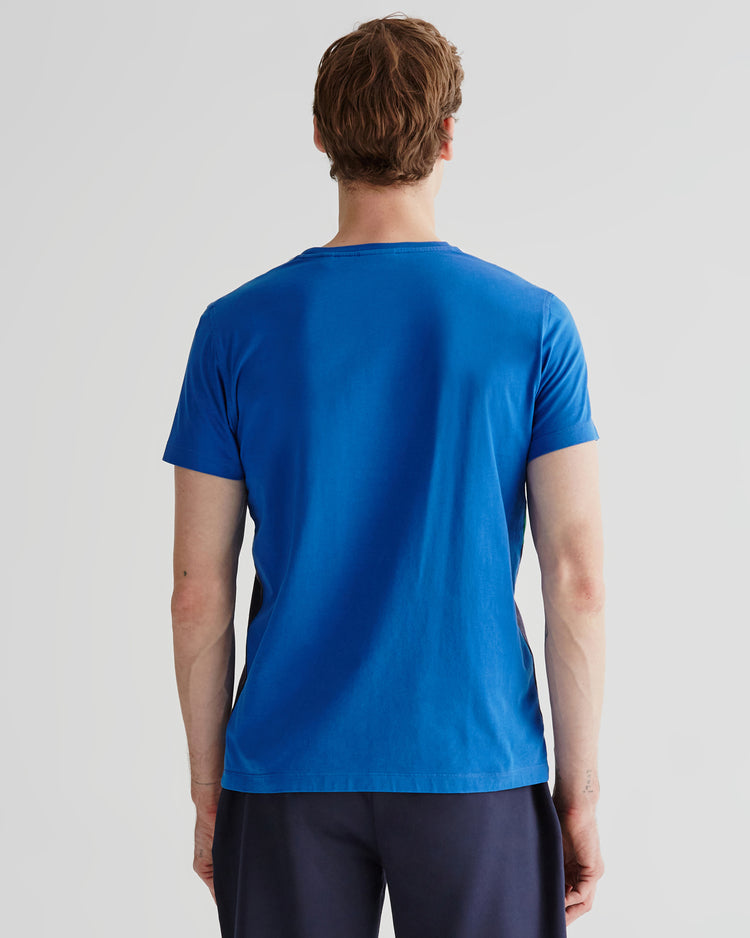 Bawełniany t-shirt męski z okrągłym kołnierzykiem z krótkim rękawem regular fit