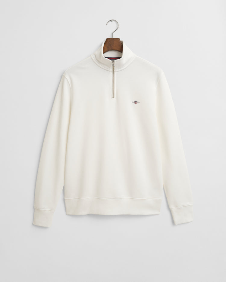 Bluza Shield męska half zip regular fit kremowa
