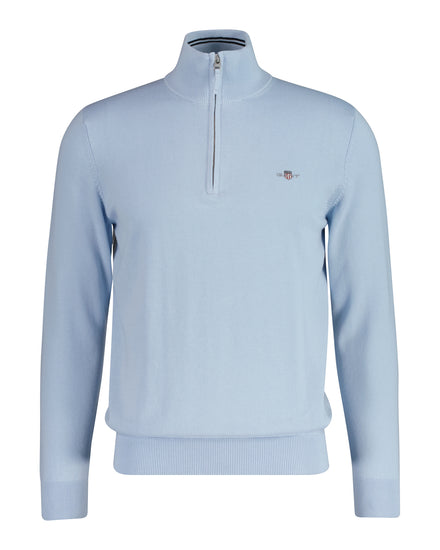 Bawełniany sweter męski z długim rękawem half zip regular fit