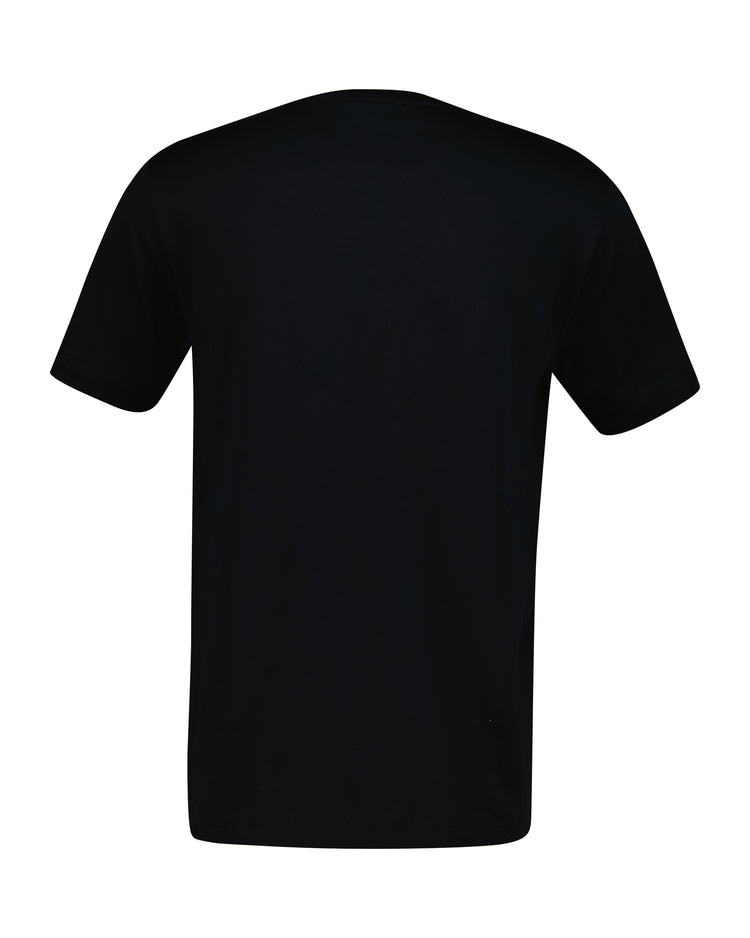 T-shirt męski z nadrukiem i okrągłym kołnierzykiem regular fit czarny