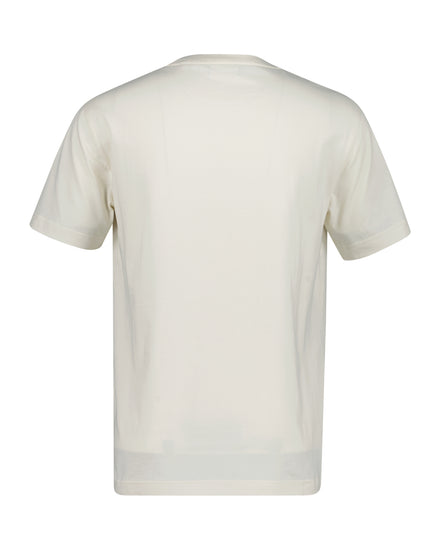 T-shirt męski z nadrukiem regular fit kremowy