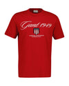 T-shirt męski z nadrukiem regular fit czerwony