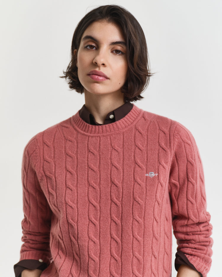 Sweter z okrągłym dekoltem z wełny jagnięcej