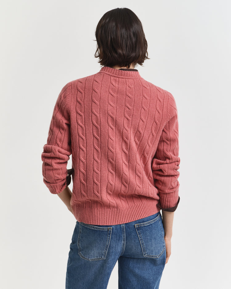 Sweter z okrągłym dekoltem z wełny jagnięcej