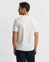 T-shirt męski z nadrukiem regular fit kremowy