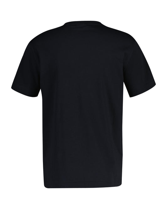 T-shirt męski z okrągłym kołnierzykiem regular fit czarny