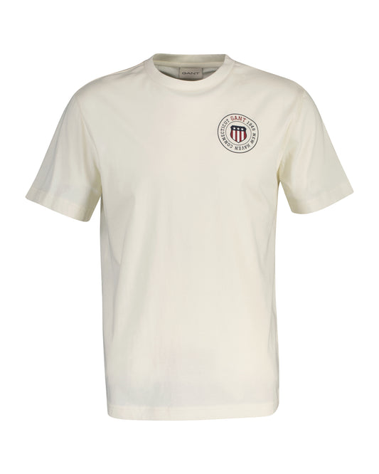T-shirt męski z okrągłym kołnierzykiem regular fit biały