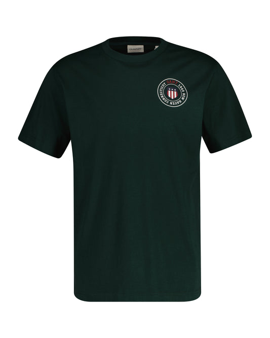 T-shirt męski z okrągłym kołnierzykiem regular fit zielony