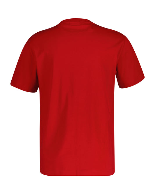 T-shirt męski z okrągłym kołnierzykiem regular fit czerwony