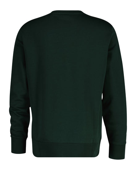 Bluza męska z nadrukiem i okrągłym kołnierzykiem regular fit zielona