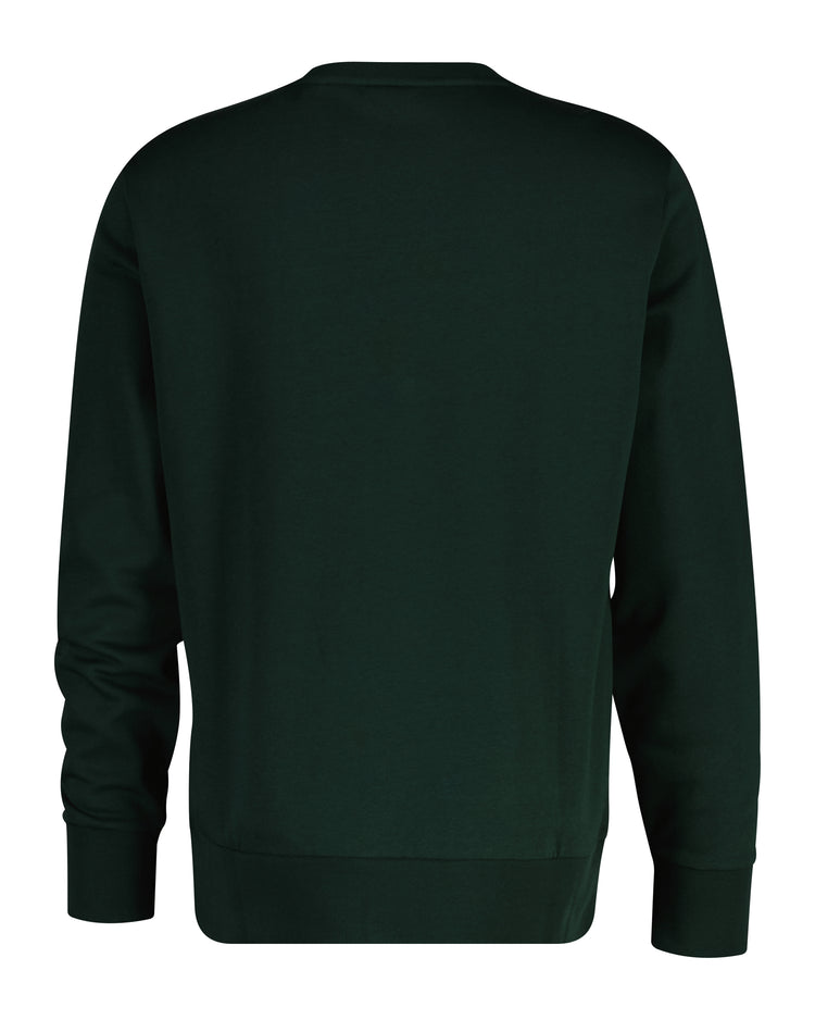 Bluza męska z nadrukiem i okrągłym kołnierzykiem regular fit zielona