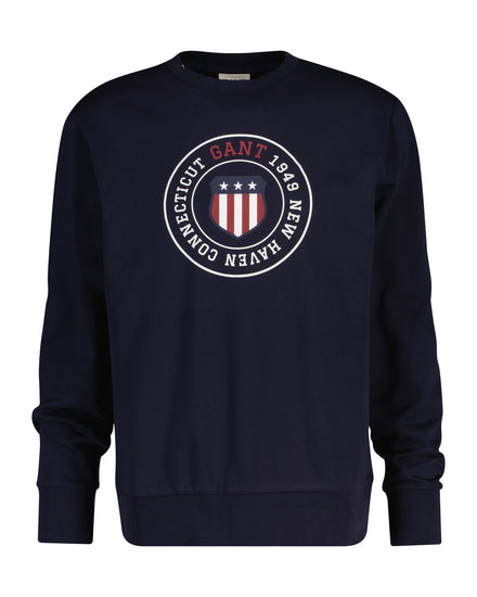 Bluza męska z nadrukiem regular fit granatowa