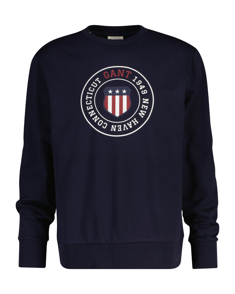 Bluza męska z nadrukiem regular fit granatowa
