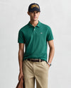 Bawełniany polo męski z krótkim rękawem regular fit zielony