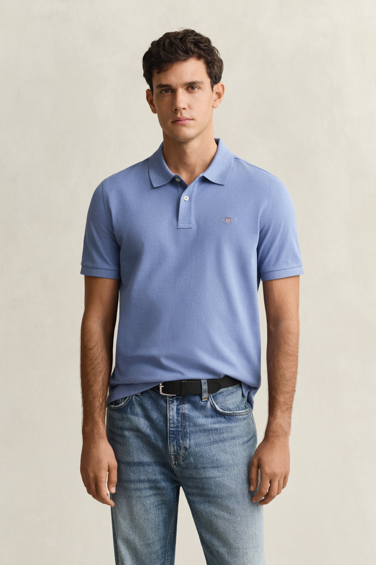 Bawełniana koszulka polo męska z krótkim rękawem regular fit