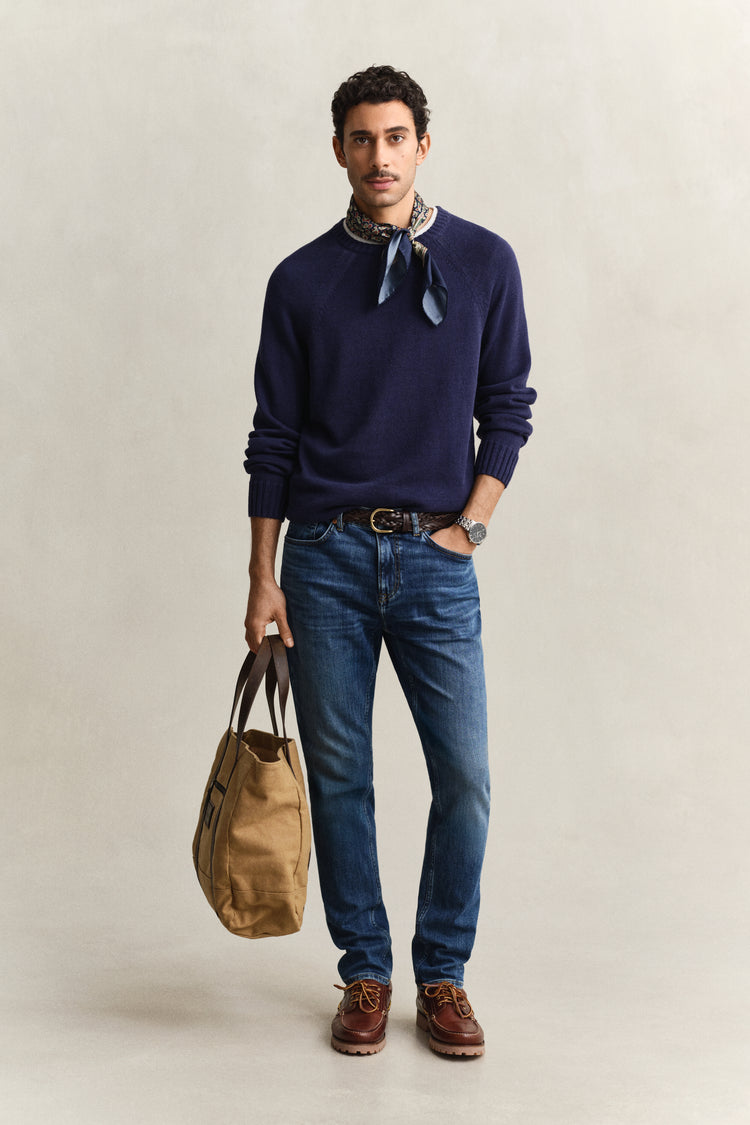 Jeansy męskie slim fit niebieskie