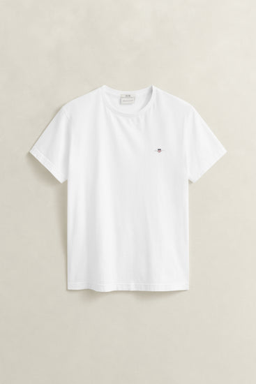 Bawełniany t-shirt męski slim fit biały