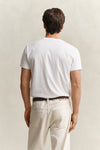 Bawełniany t-shirt męski slim fit biały