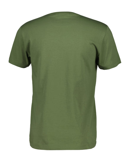 Bawełniana koszulka męska slim fit zielona