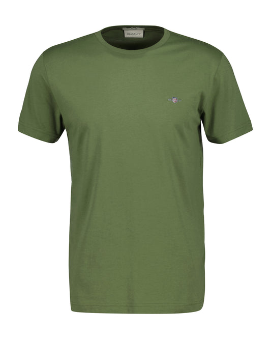 Bawełniana koszulka męska slim fit zielona