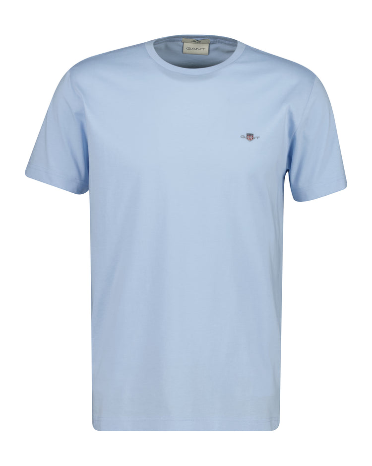 Bawełniany t-shirt męski slim fit błękitny