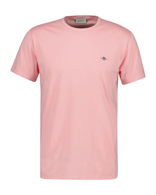 Bawełniany t-shirt męski slim fit różowy