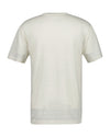 Lniany t-shirt męski z okrągłym kołnierzykiem regular fit biały
