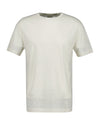 Lniany t-shirt męski z okrągłym kołnierzykiem regular fit biały