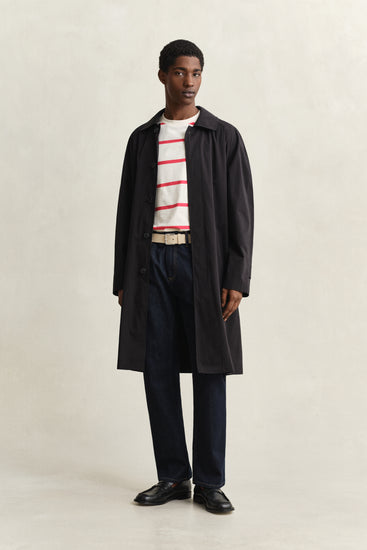 Bawełniany t-shirt męski w paski z okrągłym kołnierzykiem regular fit